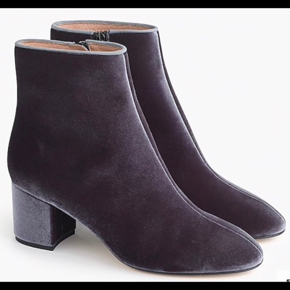 J Crew Hadley Velvet Ankle Boot